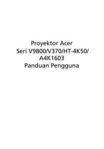 Panduan Acer V9800 Proyektor