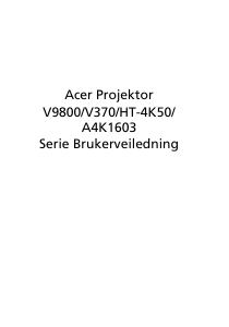 Bruksanvisning Acer V9800 Projektor