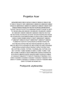 Instrukcja Acer X1123HG Projektor