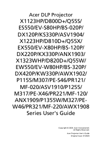 Handleiding Acer X1123HP Beamer