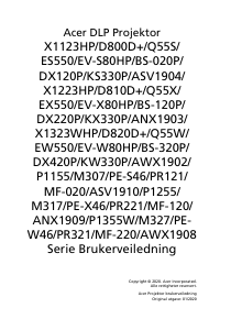 Bruksanvisning Acer X1123HP Projektor