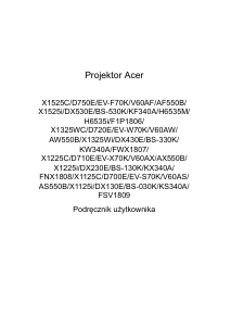 Instrukcja Acer X1125i Projektor