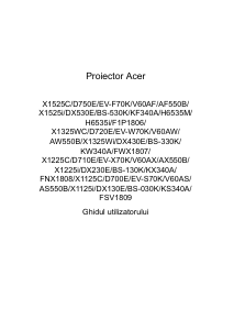 Manual Acer X1125i Proiector