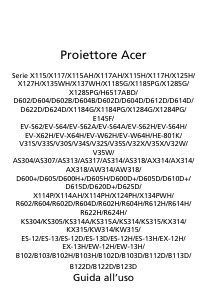 Manuale Acer X115H Proiettore