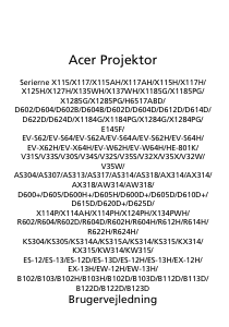 Brugsanvisning Acer X115H Projektor