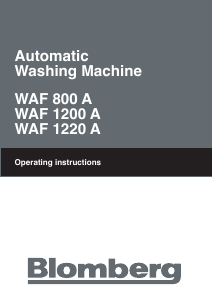 Manual Blomberg WAF 1200 A Washing Machine