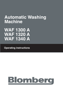 Manual Blomberg WAF 1300 A Washing Machine