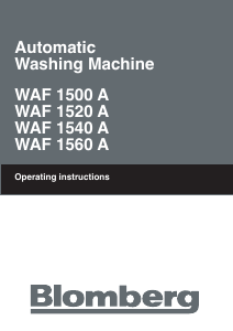 Manual Blomberg WAF 1500 A Washing Machine