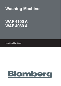 Manual Blomberg WAF 4080 A Washing Machine