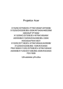 Manuál Acer X1325Wi Projektor