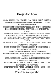 Priročnik Acer X135WH Projektor