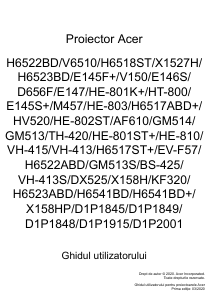 Manual Acer X1527H Proiector