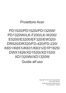 Manuale Acer XD1320Wi Proiettore