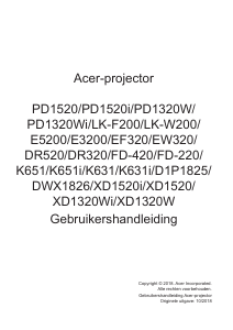 Handleiding Acer XD1520i Beamer