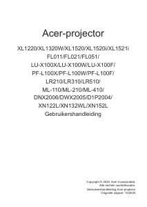 Handleiding Acer XL1220 Beamer