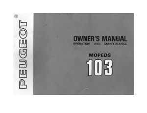 Handleiding Peugeot 103 Brommer