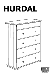 Bruksanvisning IKEA HURDAL (5 drawers) Byrå