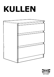 Panduan IKEA KULLEN (3 drawers) Lemari Rias
