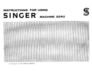 Manual Singer 224U Sewing Machine