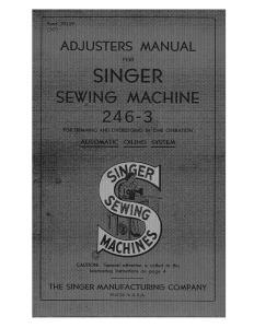 Manual Singer 246-3 Sewing Machine