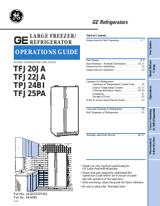 Manual GE TFJ22JAXAWW Fridge-Freezer