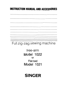 Manual Singer 1021 Sewing Machine