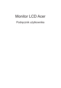 Instrukcja Acer B226HQLG Monitor LCD