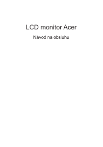 Návod Acer B226HQLG LCD monitor