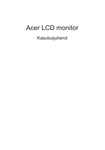 Kasutusjuhend Acer B226HQLG LCD-kuvar