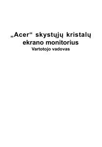 Vadovas Acer B227QD Skystakristalis monitorius
