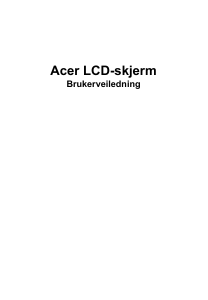 Bruksanvisning Acer B227QD LCD-skjerm