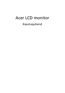 Kasutusjuhend Acer B276HULE LCD-kuvar