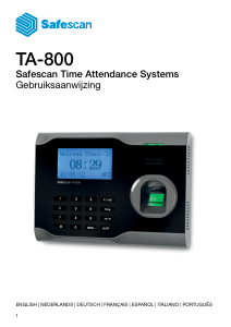 Handleiding Safescan TA 800 Tijdregistratiesysteem