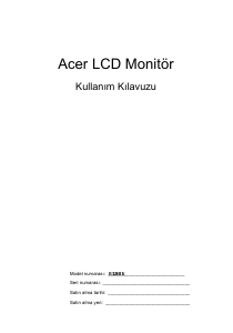 Kullanım kılavuzu Acer B326HKD LCD ekran