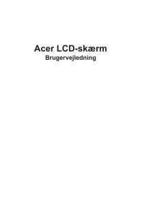 Brugsanvisning Acer BE270K LCD-skærm