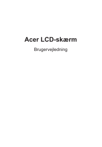 Brugsanvisning Acer BE320QK LCD-skærm