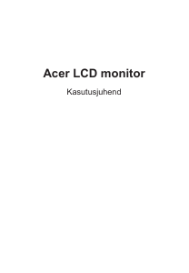Kasutusjuhend Acer BE320QK LCD-kuvar