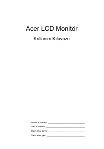 Kullanım kılavuzu Acer CB281HKA LCD ekran