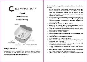 Bruksanvisning Centurion FD100 Fotbad