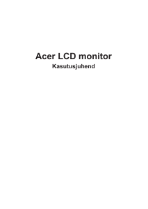 Kasutusjuhend Acer CG437KP LCD-kuvar