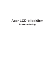 Bruksanvisning Acer CG437KP LCD skärm