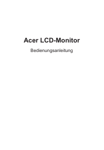 Bedienungsanleitung Acer CZ340CKB LCD monitor