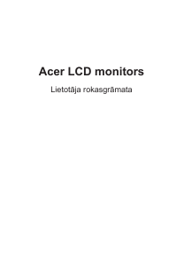 Rokasgrāmata Acer CZ340CKB Šķidro kristālu monitors