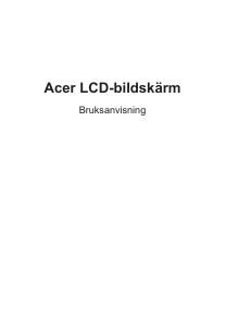 Bruksanvisning Acer CZ340CKB LCD skärm