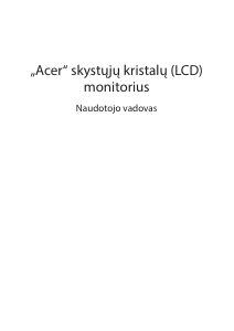 Vadovas Acer EB192QB Skystakristalis monitorius