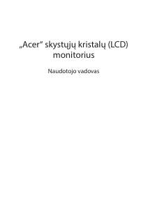 Vadovas Acer EB321HQA Skystakristalis monitorius