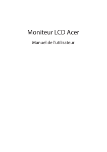 Mode d’emploi Acer EB321HQUC Moniteur LCD