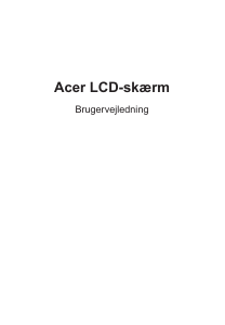 Brugsanvisning Acer ED242QRA LCD-skærm