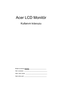 Kullanım kılavuzu Acer ED245QA LCD ekran