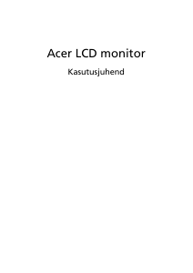 Kasutusjuhend Acer ED270RP LCD-kuvar